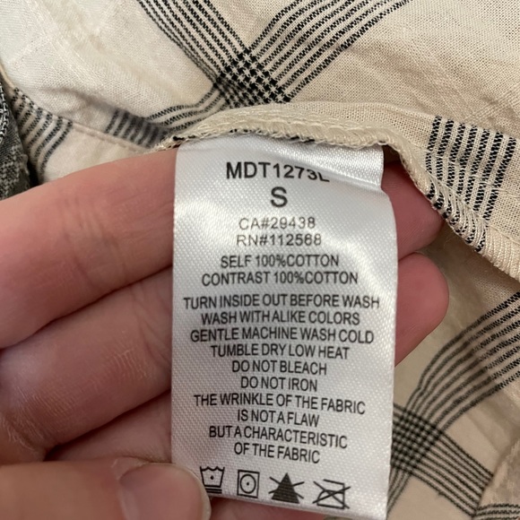 Miss Me Cream Plaid Mesh Button Up Blouse⭐️ - Picture 5 of 8